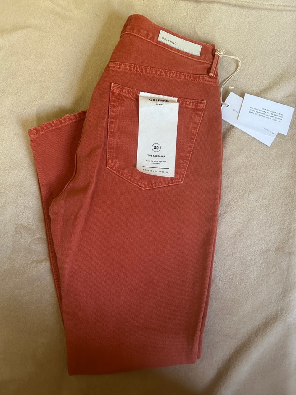 GRLFRND Burnt Orange Straight Jeans - Picture 3 of 8